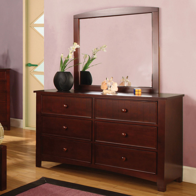 Commode double 6 tiroirs Agnew, Cerisier