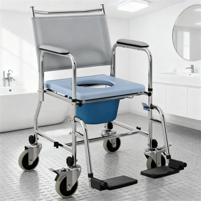 Fauteuil roulant de chevet avec siège rembourré