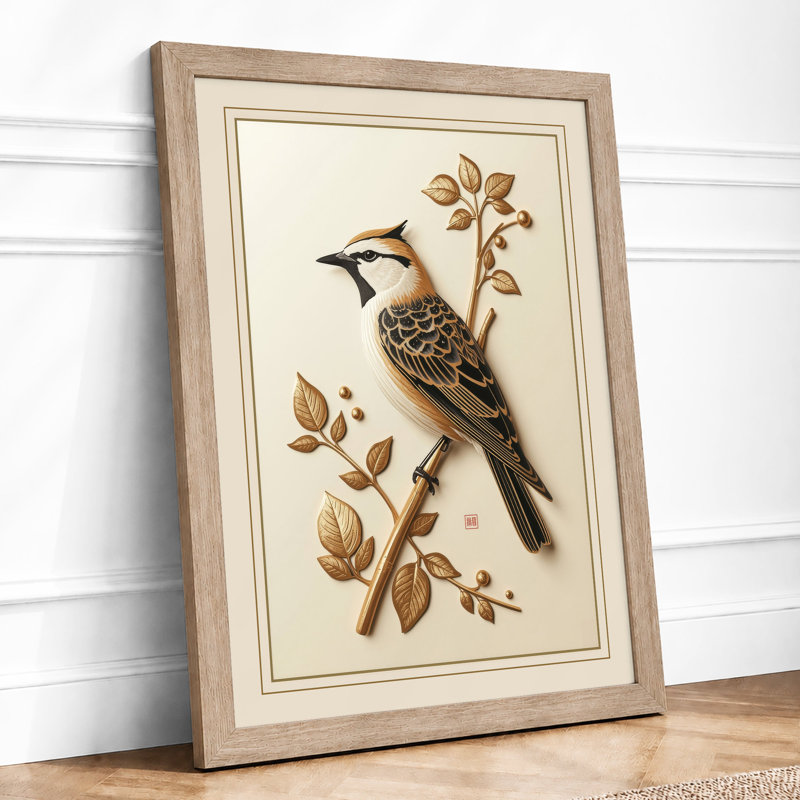 Bird Among Botanicals Botanical - Print, A1 - 84.1 x 59.4 cm, Oak