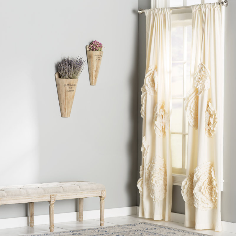 Semi Sheer Curtain Single Panel, Ivory, 137cm W x 213cm L