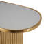 Console ovale en métal Cole & Grey avec plateau en marbre blanc et pieds côtelés