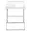 Table d'ordinateur de bureau à domicile l 48 po - Stratifié blanc avec structure en métal gris, design moderne