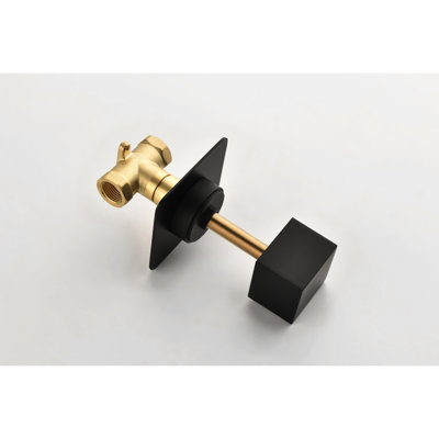 Matt Black Volume Control Mechanism - 3/4" Cast Metal, Adjustable Brass Handle, Rust- Metal Black, Rust-