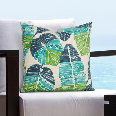 Floral Outdoor Reversible Throw Pillow