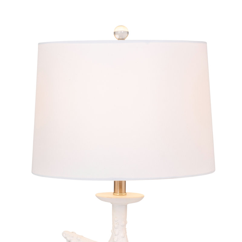 Aloni - 28" Starfish with Crystal Base - Set of 2 - White Finish, White