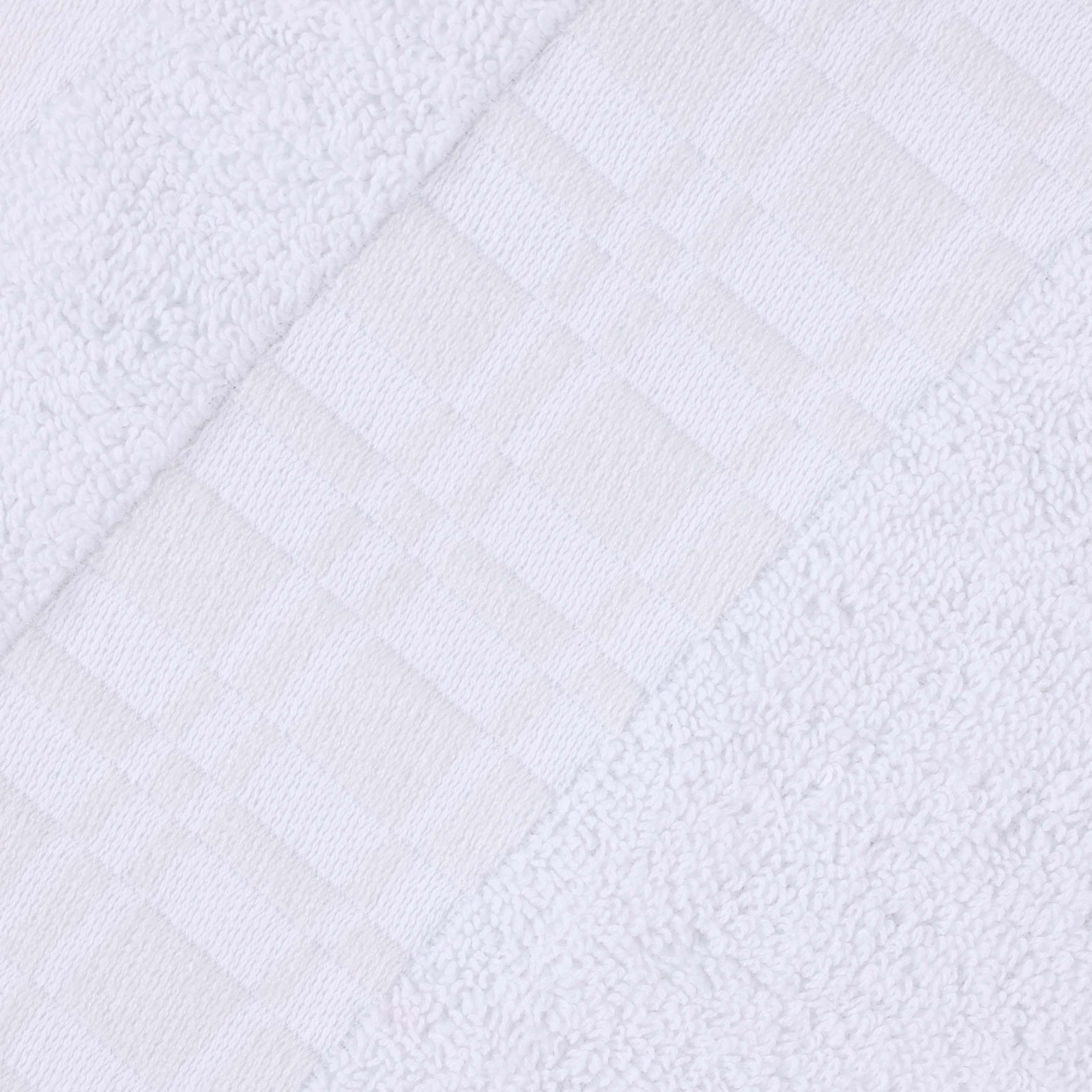 Davis 3-Piece Geometric Cotton Towel Set, White/White