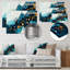 «Abstract Aqua Pulse Of The Ocean VI», reproduction d'art moderne sur métal, art mural abstrait en métal-822306565