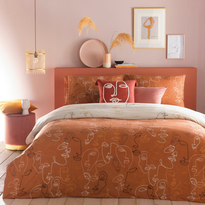 Cotton Blend No Pattern Duvet Cover Set with Pillowcases