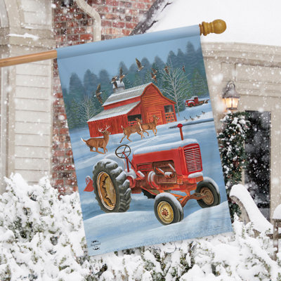 Hiver sur le drapeau de la ferme