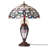 24.5"H Victorian Ivory Dome Shade Double Lit Tiffany-Style Stained Glass Table Lamp-243898408