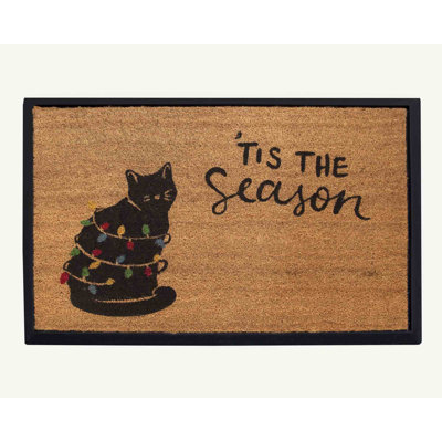 Ensemble de tapis d'entrée convertibles 4 chats et chiens, Noël et chat, rectangulaire