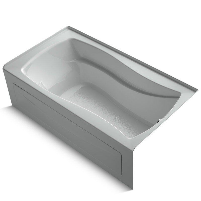 Mariposa Alcove 66" x 36" Soaking Bathtub, Ice Gray, Right