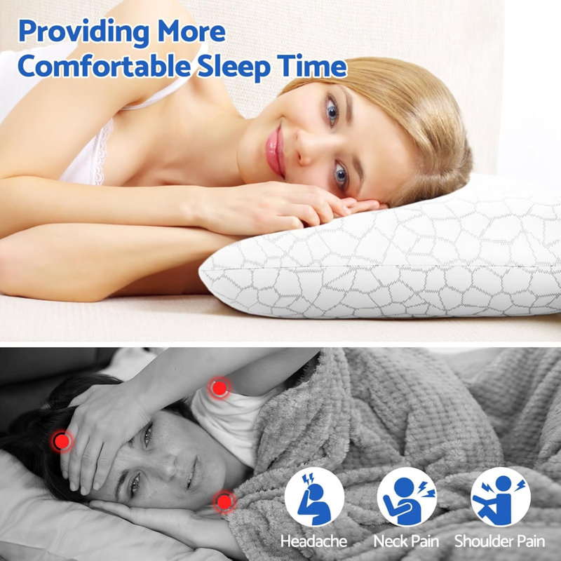 Oreiller en mousse à mémoire de forme avec housse lavable pour tous les dormeurs
