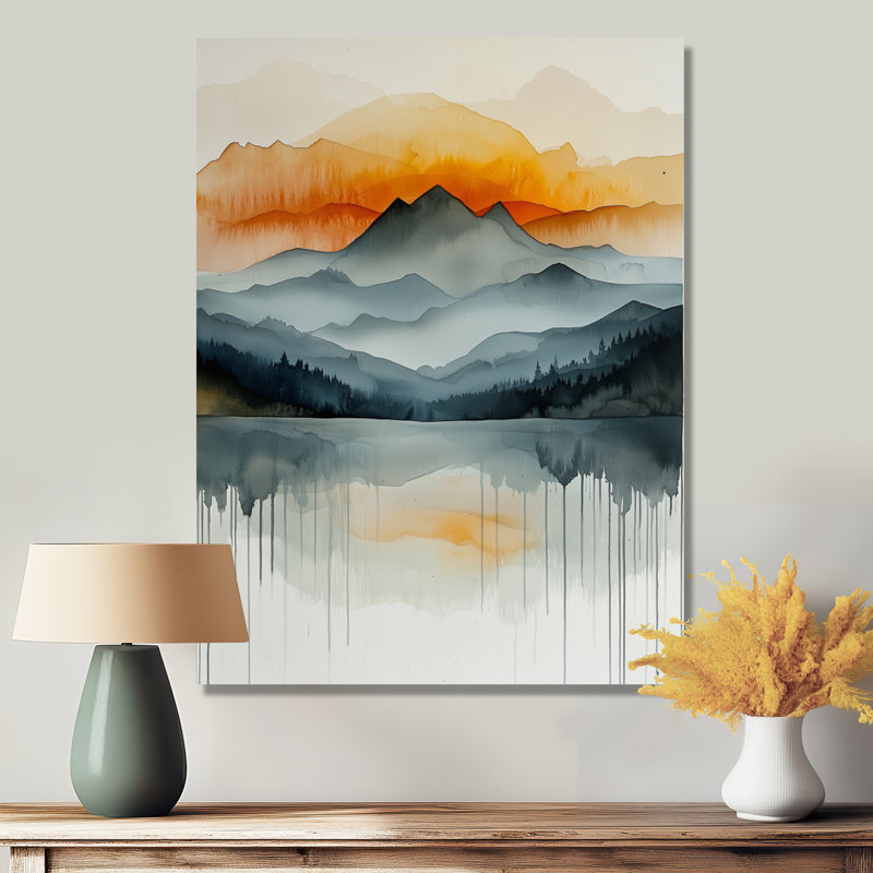 «Bold Mountain Landscape In Autumn II - Mountains», impression sur métal, H 20 po x l 12 po