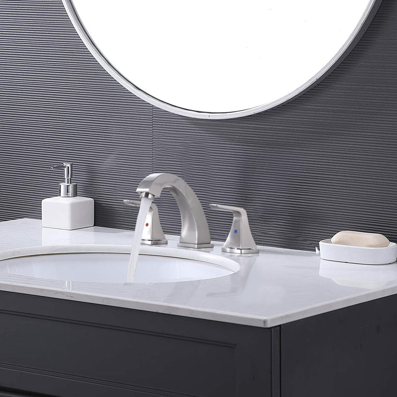 Robinet de lavabo de salle de bain 3 trous avec bonde escamotable