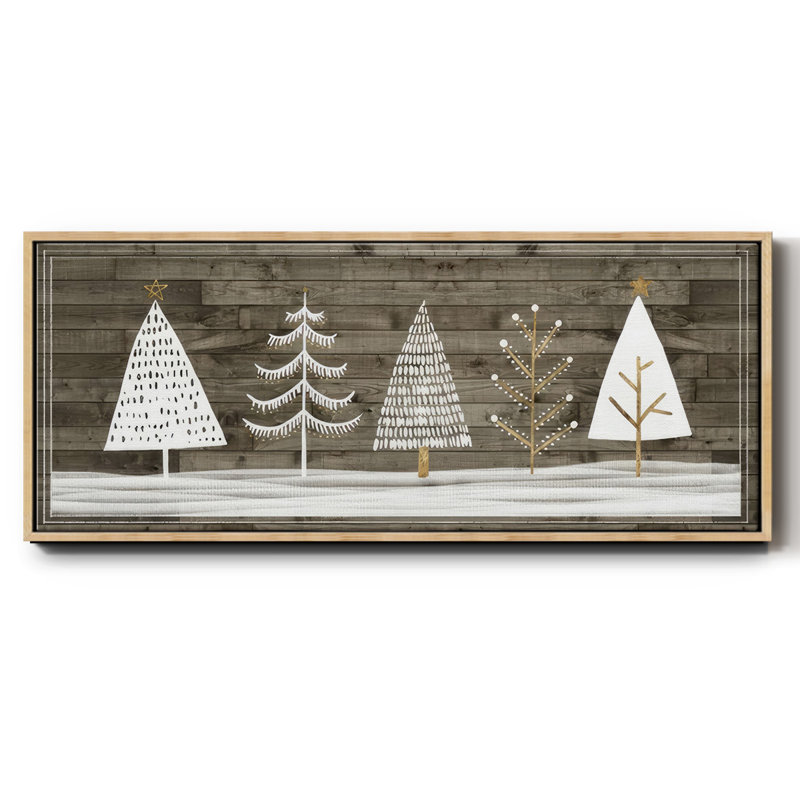 Wooded White Christmas Collection - Toile avec cadre en D