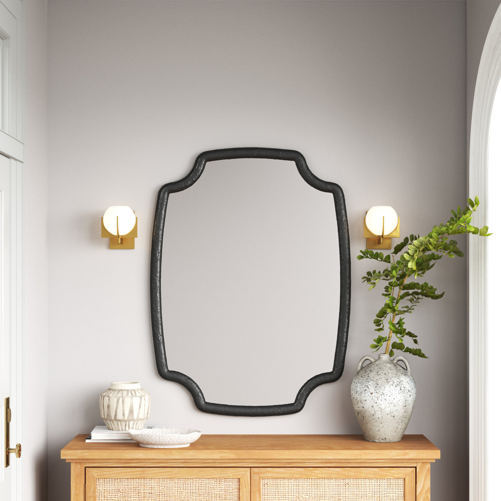 Gwenifer 36" Accent Mirror, Charcoal