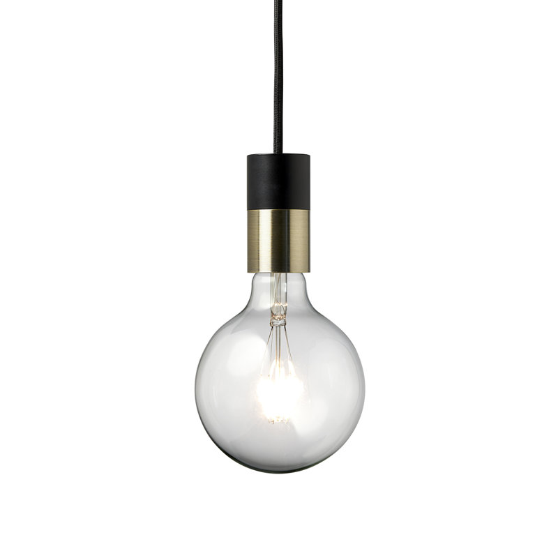 Kaelyn 1 - Light Single Pendant, Black/Brass