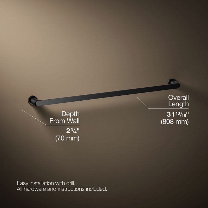 Avid Towel Bar, 30"W, Matte Black
