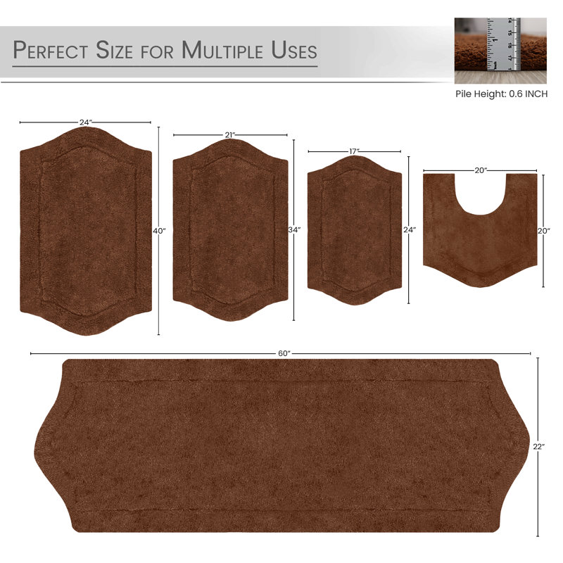 Tapis pour salle de bain Morissette, Chocolat