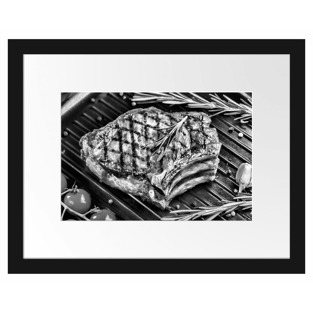 Gerahmtes Poster Steak Rumpsteak Fleisch