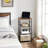 3-Tier Nightstand with 2 Woven Baskets and Lower Storage Shelf