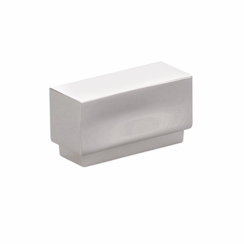 Cinder Rectangular Knob, Satin Brass, 1.63''
