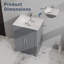 Meuble-lavabo de 24 po avec lavabo, meuble-lavabo autoportant moderne pour petite salle de bain, porte à fermeture douce et grand espace de rangement-612320995