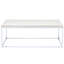Table basse contemporaine avec décoration en chêne et base en métal