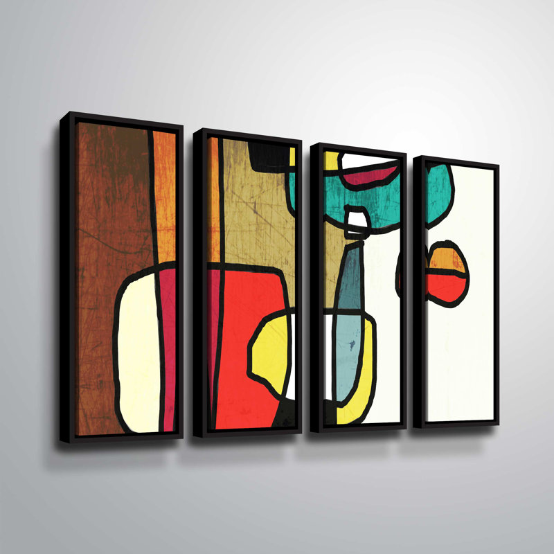 «Vibrant Colorful Abstract III» de Makris, impression d'art graphique sur plusieurs pièces, H 24 po x l 32 po x P 2 po