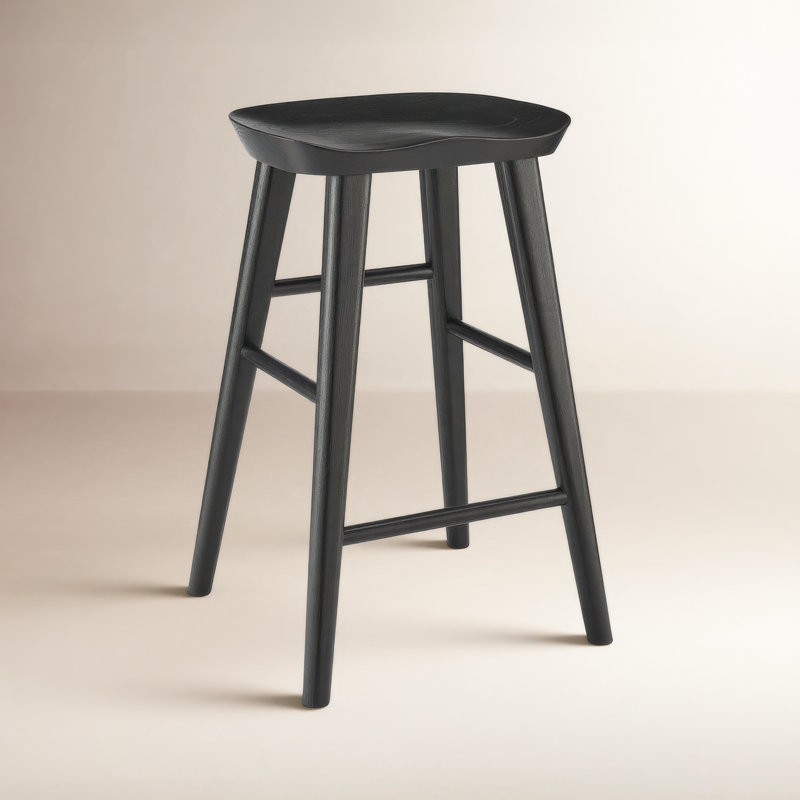 Anzie Bar & Counter Stool, Bar Stool (29.34" Seat Height), Black