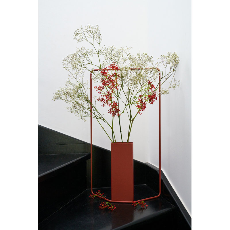 Vase de plancher en acier Itac, Rouge ocre