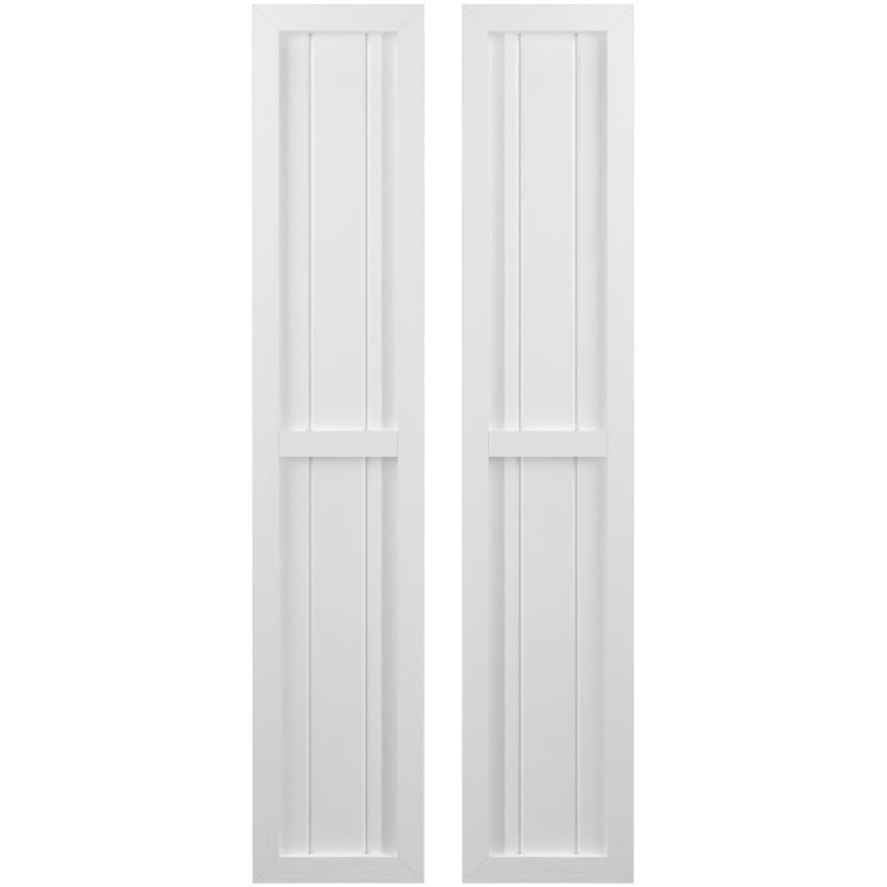 Deux volets à panneaux égaux Americano (par paire), 10 1/2", 31", Blanc