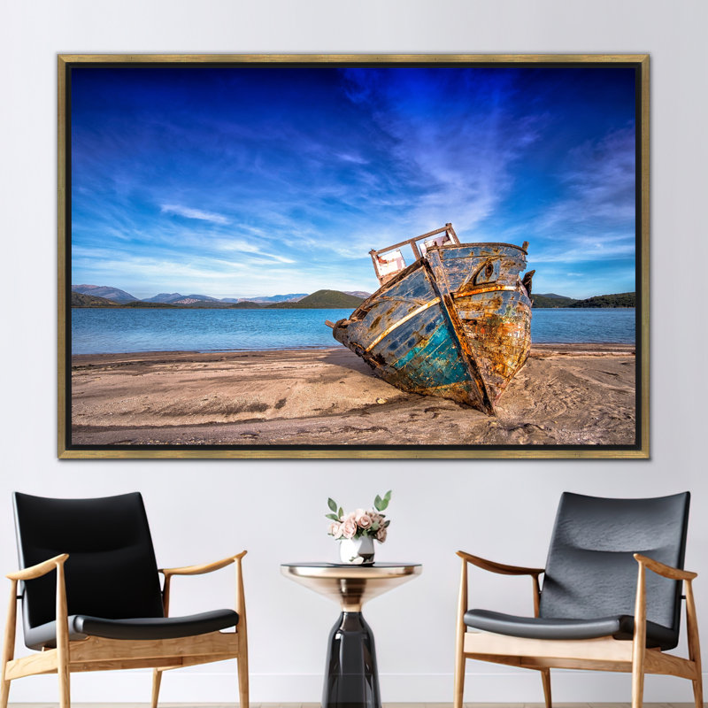 Print on Canvas, 25 cm H x 35 cm W, Framed Print without Mat, Gold
