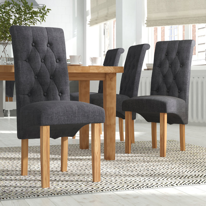 Anya 46.5cm H Tufted Upholstered Side Chair, 4, Grey