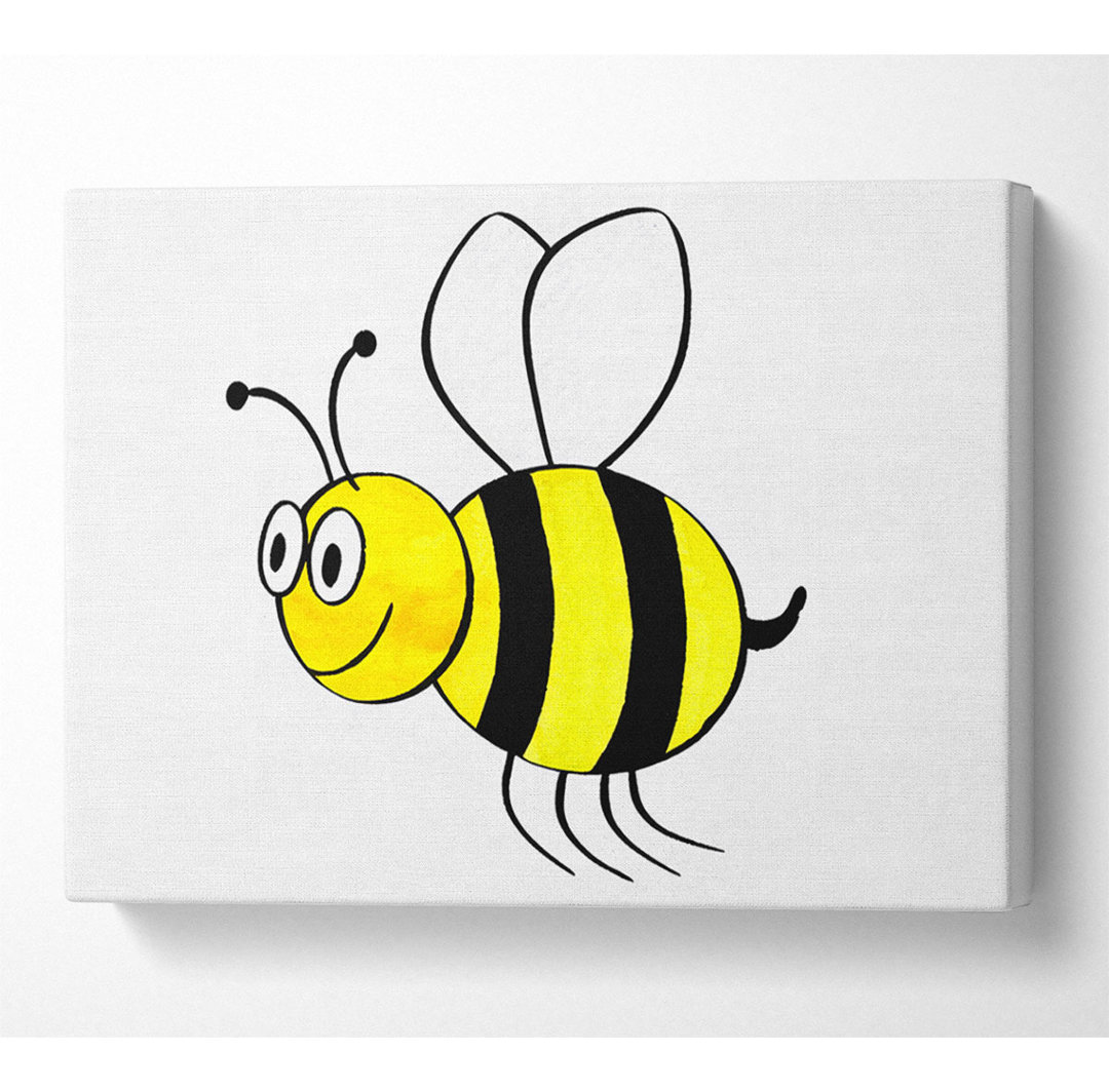 Buzzing Bee White - Kunstdrucke auf Segeltuch