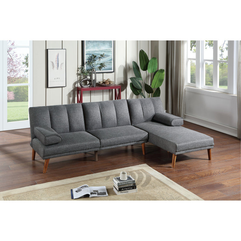 Canapé en polyfibre 1pc, Bleu/gris