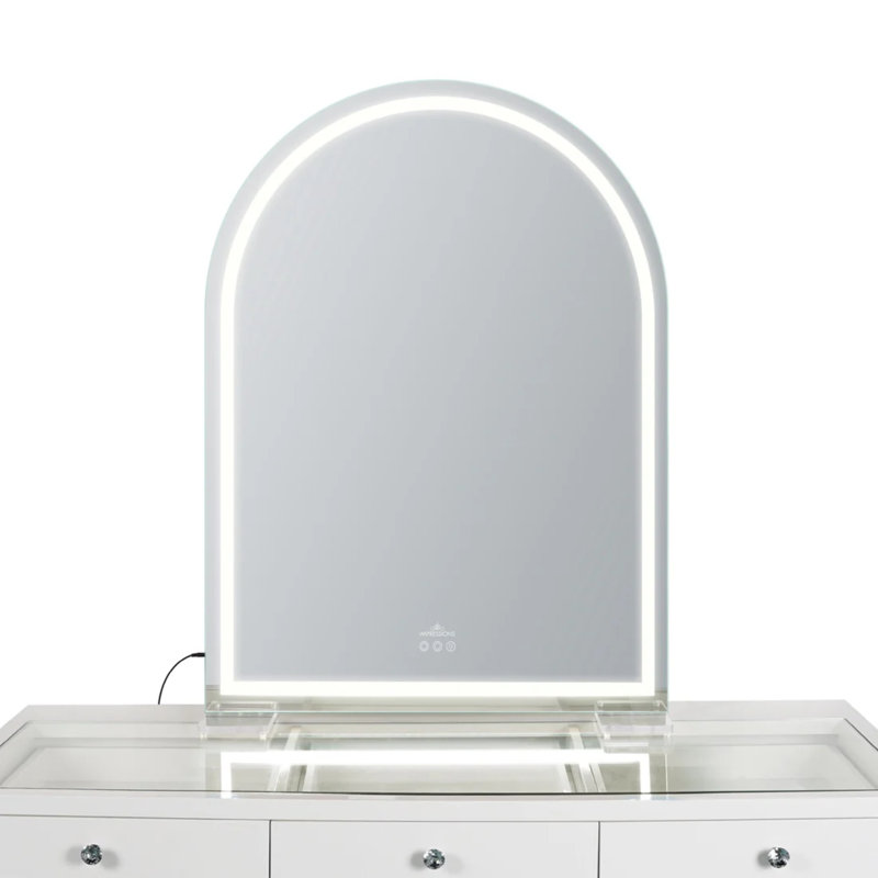 Miroir de coiffeuse Stage Lite Arch XL avec lumière tricolore, capteurs tactiles et support amovible, Bande d'éclairage à DEL