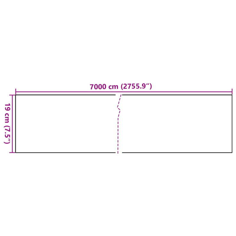 155.5cm H x 19cm W Plastic, Light Grey, 70 x 0.19 m, 1