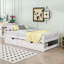 Lit plateforme simple en bois 2 tiroirs avec tête et pied de lit-1714551003