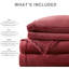 Ensemble de draps 4 pièces 100% bourgogne - ultra doux et réconfortant, brossé des deux côtés pour une douceur de velours, comprend 2 taies d'oreiller plates et ajustées