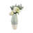 Contemporary Faceted Flower Vase for Home Decor - Triple Tone Tall Vase Accent for Bedroom and Living Room Styling - Green & Ivory-1341044962
