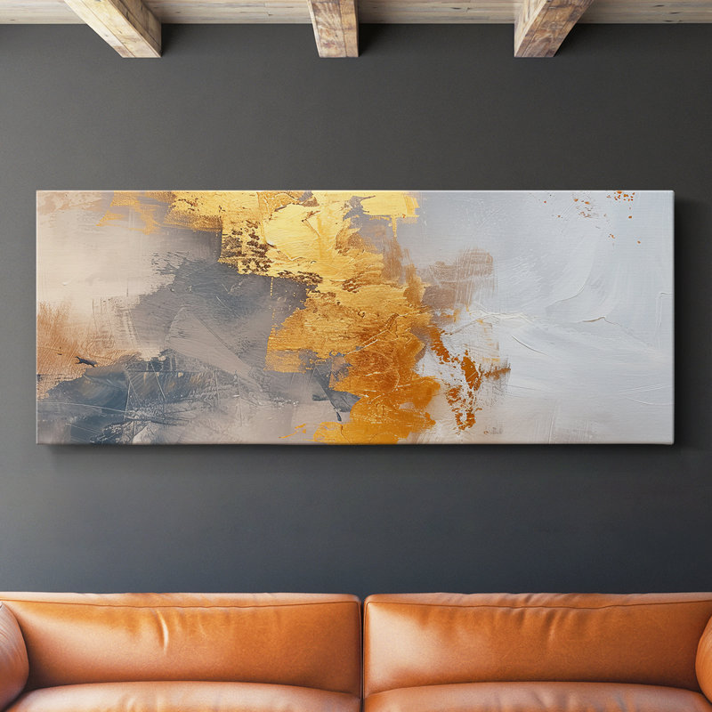 Toile tendue avec châssis abstrait # 4 LXI-Abstract, H 16 po x l 40 po