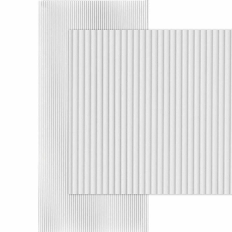 Rib Rib 2 MirroFlex x 10 pi Panneaux muraux PVC PVC 3D - Blanc brillant (40 pieds carrés / feuille)