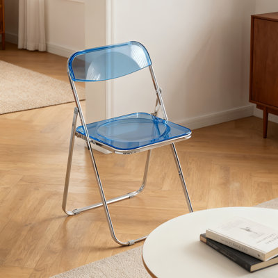XUEGW Set of 2 Stackable Acrylic Folding Dining Chair with Stable Load Bearing Structure, Blue