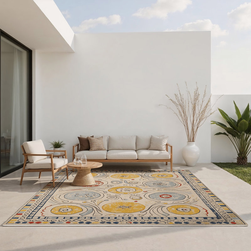 Tapis intérieur et extérieur Quirky Jig, Rectangle 9 pi x 12 pi