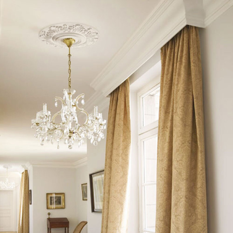 Médaillon de plafond en polyuréthane blanc apprêté 18-1 / 2 po x 18-1 / 2 po x 1-3 / 8 po
