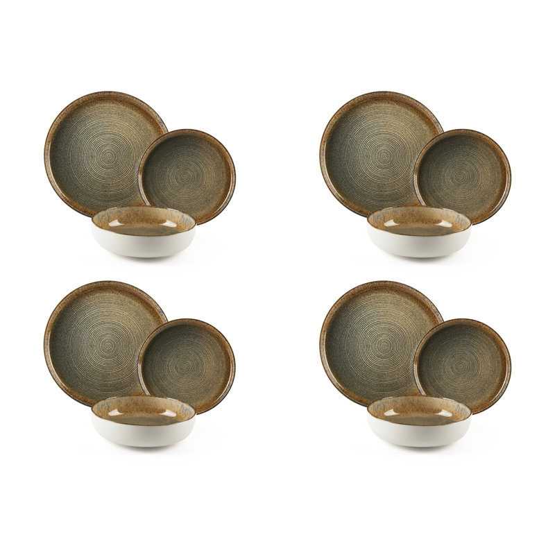 Demetra 12 Piece Ceramic Dinnerware Set - Service for 4
