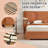 Modern Wide-Panel Upholstered Bed, Queen, Orange Velvet-324293339-324293341