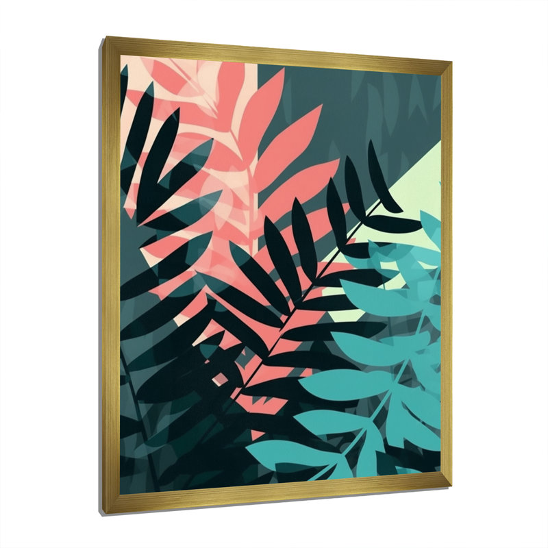 Garett Harmonious Ferns IV sur impression sur toile, H 32 po x l 24 po x P 1 po, Encadrement doré